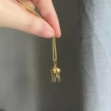 Vintage Marine Octopus Jellyfish Pendant Necklace with Natural Pearl