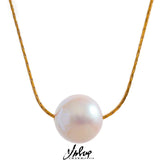 15mm Big Pearl Chain Stainless Steel Necklace Women Pvd Plated