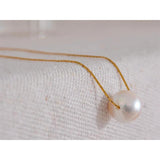 15mm Big Pearl Chain Stainless Steel Necklace Women Pvd Plated