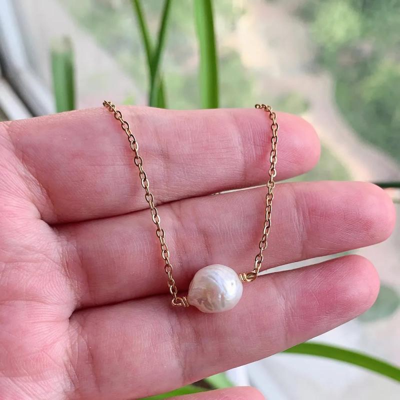 Baroque Freshwater Pearl Necklace for Women Choker Minimalist