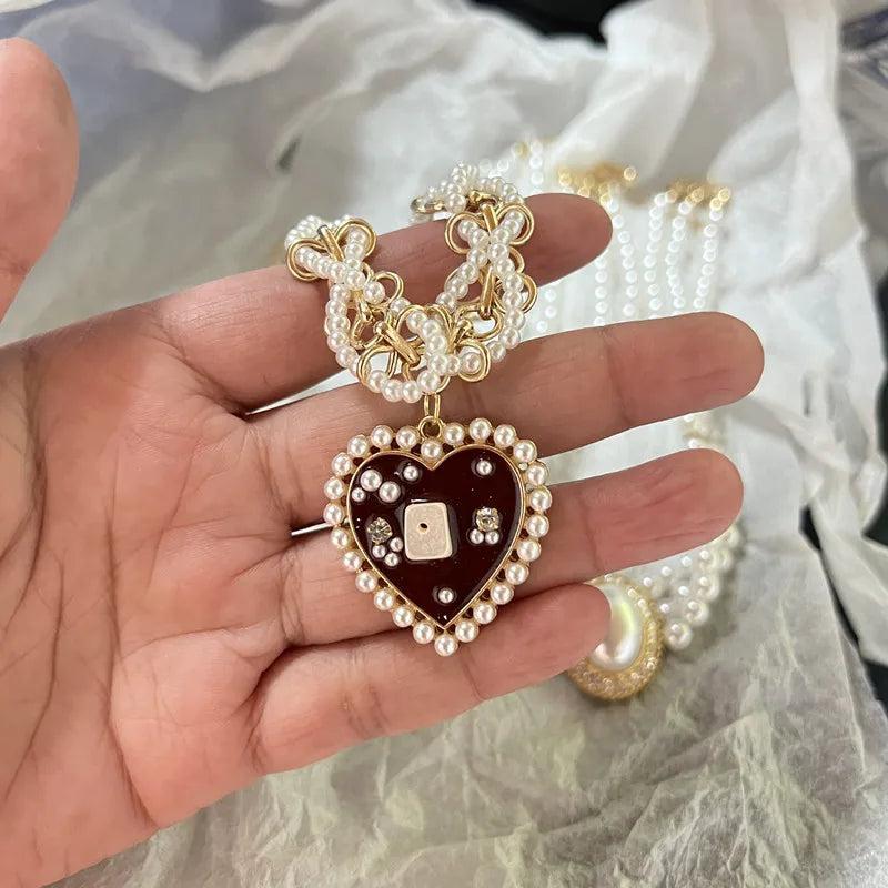 Baroque Pearl Crystal Choker Necklace for Women