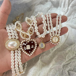 Baroque Pearl Crystal Choker Necklace for Women