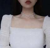 Baroque Pearl Crystal Choker Necklace for Women