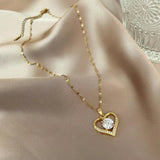 Bohemian Pearl Pendant Necklace, 316L Stainless Steel