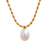 Freshwater Pearl Pendant Sweet Necklace Women Jewelry Gift
