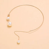 Pearl Pendant Choker Necklace Clavicle Chain Open Necklace