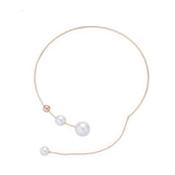 Pearl Pendant Choker Necklace Clavicle Chain Open Necklace