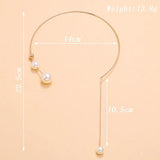 Pearl Pendant Choker Necklace Clavicle Chain Open Necklace