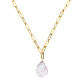 Baroque Pearl Pendant Necklace Stainless Steel Paper Clip Chain Choker