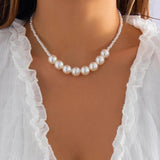 Pearl Multi-layer Beads Choker Necklace Minimalism Wedding Jewelry