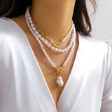 Pearl Multi-layer Beads Choker Necklace Minimalism Wedding Jewelry