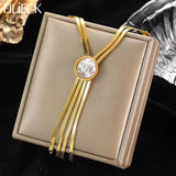 316L SS Irregular Pearl Choker Necklace Women Lady Snake Chain Party Jewelry