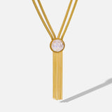 316L SS Irregular Pearl Choker Necklace Women Lady Snake Chain Party Jewelry