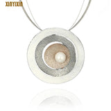 Gothic Silver Pearl Pendant Necklace for Women Harajuku Layered Choker