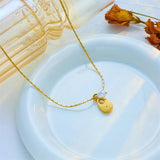 316L Stainless Steel Water Drop Necklace Green Zircon Clavicl