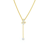 316L Stainless Steel Butterfly Pearl Pendant Necklace for Women Charm Jewelry