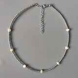 Beaded Necklace Gold-Color Beads Freshwater Pearl Ladies High Fashion Accessory