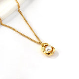 Vintage Round Pearl Necklace Collar Stainless Steel Chain Choker Gift