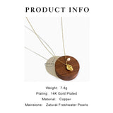 Peri'sbox Baroque Pendant Necklace with Pearl Teardrop - Great Gift Idea