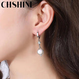 925 Silver Water Drop Pearl Earrings Wedding Gift Jewelry
