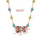 Turquoise Crystal Eye Necklace Copper Choker Jewelry Gift