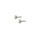 925 Silver Opal Zircon Stud Earrings Women Bone Piercing Jewelry