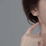 925 Silver Opal Zircon Stud Earrings Women Bone Piercing Jewelry