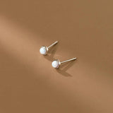 925 Silver Opal Zircon Stud Earrings Women Bone Piercing Jewelry