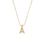 Waterproof Pearl Letter Necklace for Women