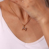 Waterproof Pearl Letter Necklace for Women