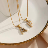 Waterproof Pearl Letter Necklace for Women