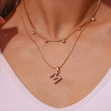 Waterproof Pearl Letter Necklace for Women
