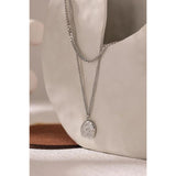 316L Stainless Steel Layered Necklace Women Jewelry Statement Metal Texture