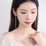 925 Sterling Silver Love Heart Tassel Earrings for Girls