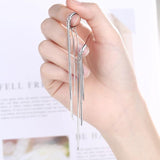 925 Sterling Silver Love Heart Tassel Earrings for Girls