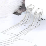 925 Sterling Silver Love Heart Tassel Earrings for Girls