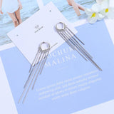 925 Sterling Silver Love Heart Tassel Earrings for Girls
