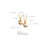 CZ Moon Pendant Stainless Steel Necklace 18K Plated Charm Jewelry