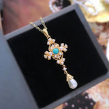 Italian Brati Craft Cross Pearl Pendant Necklaces