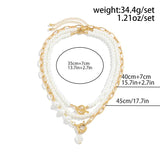 Pearl OT Buckle Pendant Necklace for Women Bridal Goth Bead Chain Y2K Jewelry
