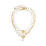 Pearl OT Buckle Pendant Necklace for Women Bridal Goth Bead Chain Y2K Jewelry