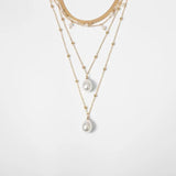 Gothic Pearl Tassel Choker Necklace Wedding Punk Lariat Chain Necklace Women