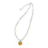 Peach Beaded Necklace Choker Pendant Jewelry Gift