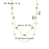 Vintage Metal Chain Pendant Pearl Sweater Necklace