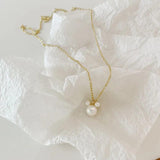 Anime Pearl Bear Pendant Necklace Women Jewelry