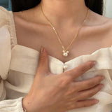Anime Pearl Bear Pendant Necklace Women Jewelry