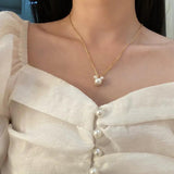 Anime Pearl Bear Pendant Necklace Women Jewelry