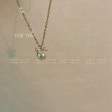 Anime Pearl Bear Pendant Necklace Women Jewelry