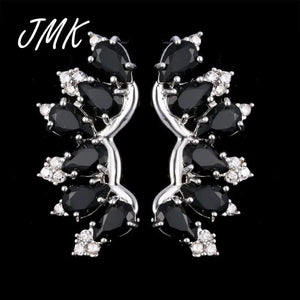JMK Symmetrical Wings Earrings Green Stone Pink Crystal Ethnic Earrings