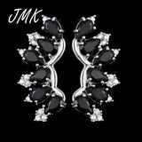 JMK Symmetrical Wings Earrings Green Stone Pink Crystal Ethnic Earrings